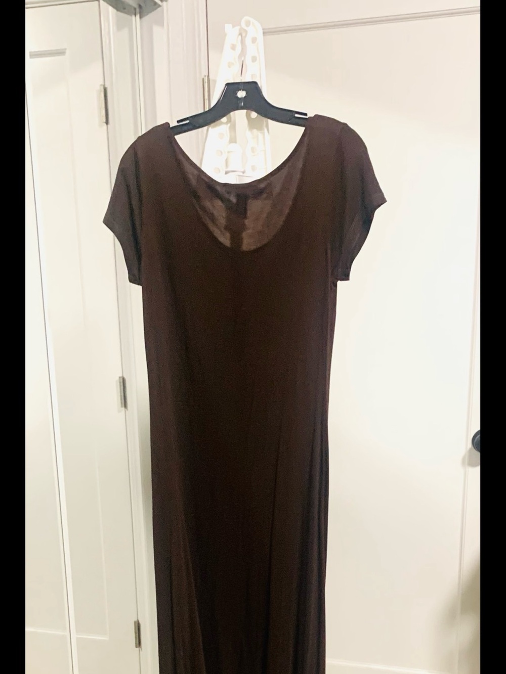 INC International Concepts Brown Maxi Dress with White Tie-Dye Hem